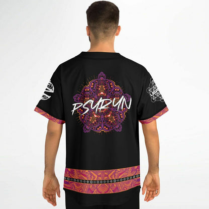 Psyryn Black Psychedelic Mandala Rave Baseball Jersey