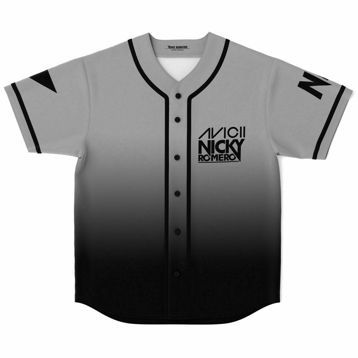 Avicii Grey Black No Illustrative Rave Baseball Jersey