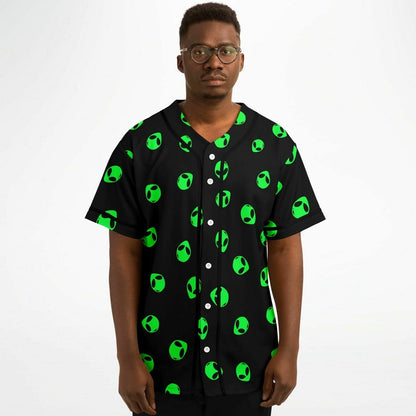 Black Repeating Cartoon Rave Baseball Jersey