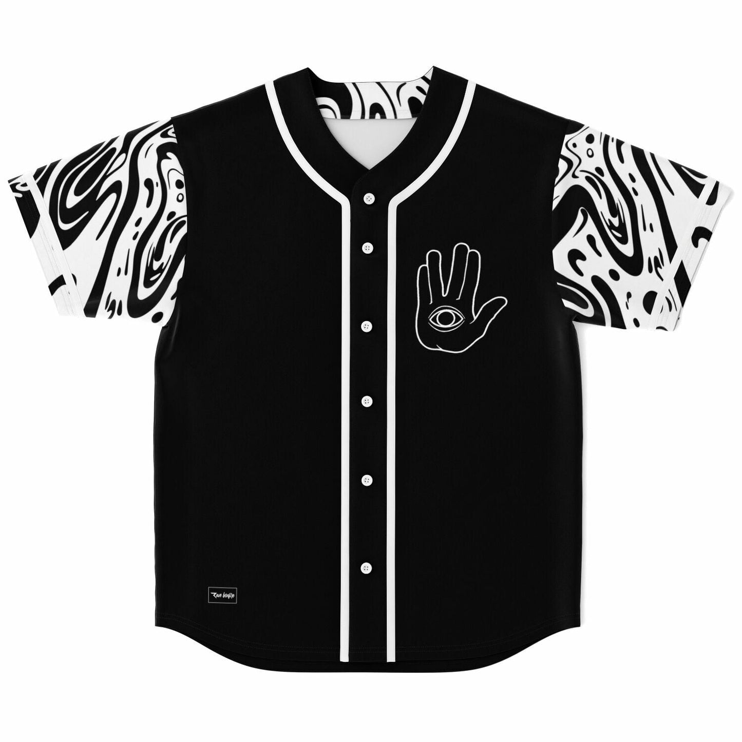 Black Body Outlined Open Rave Baseball Jersey