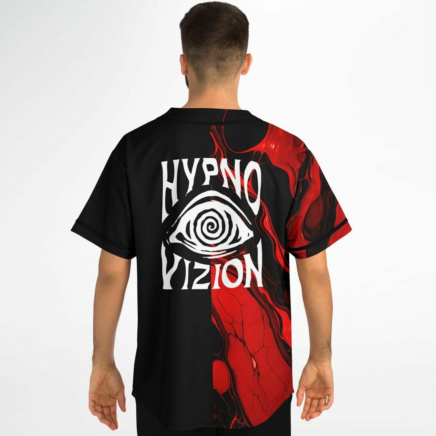 REZZ Black Red Marbled Liquid Rave Baseball Jersey