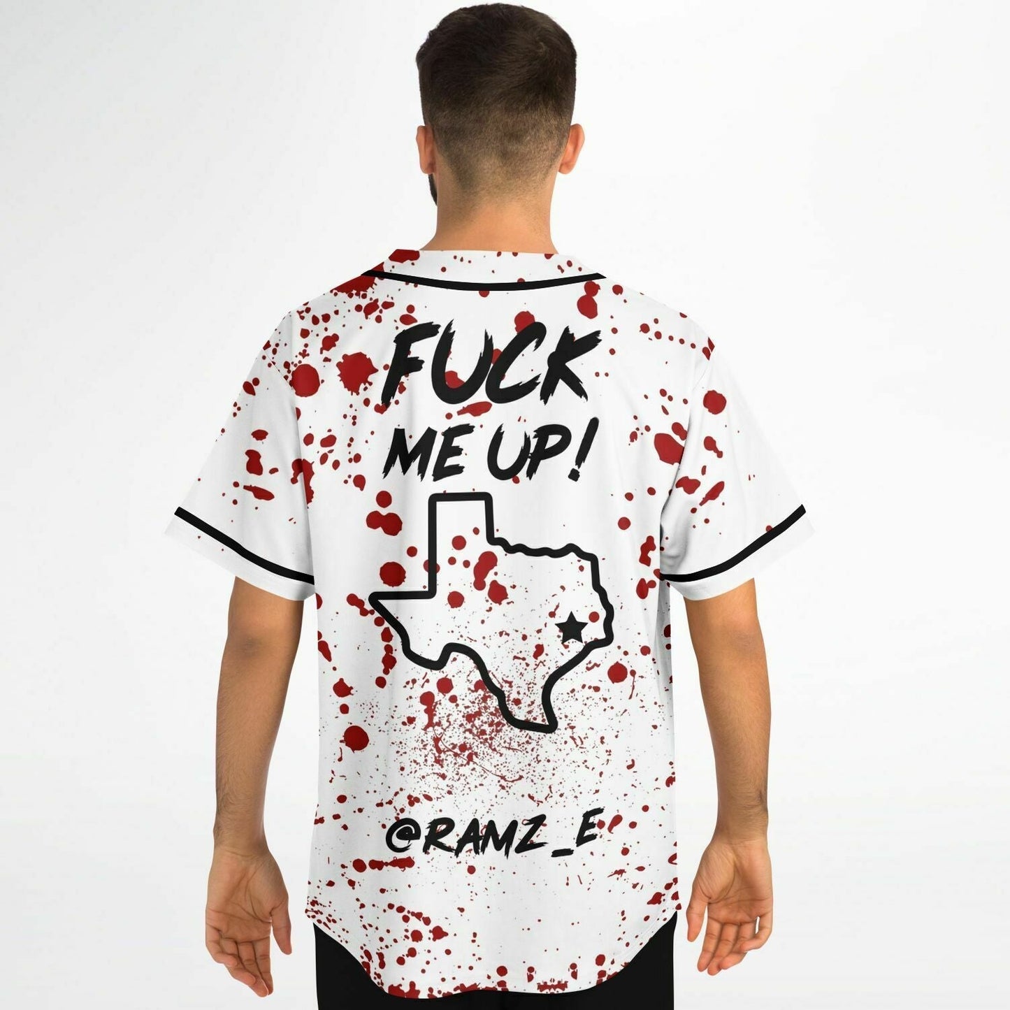 Daddy Ramsey White Blood Spatter Rave Baseball Jersey