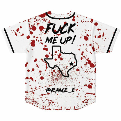 Daddy Ramsey White Blood Spatter Rave Baseball Jersey
