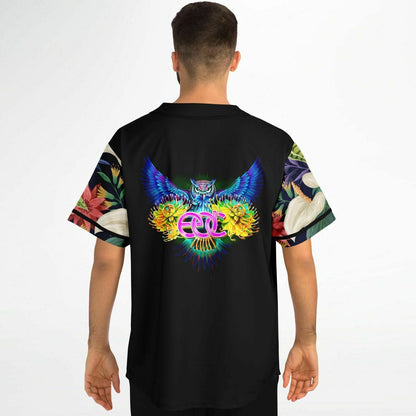 EDC Las Vegas 2023 Black Panel Tropical Jungle Rave Baseball Jersey