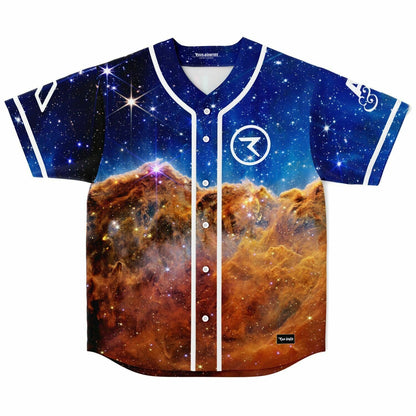 Deep Blue Photographic Cosmic Rave Baseball Jersey