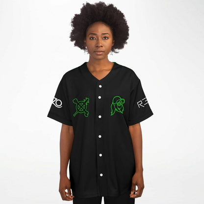REZZ Black Green Optical Rave Baseball Jersey
