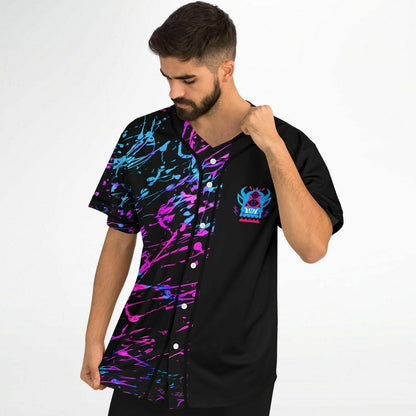 Jantsen Black Neon Paint Rave Baseball Jersey
