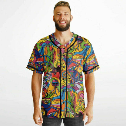 Stay Groovy Retro 70s Flower Power Reversible Baseball Jersey
