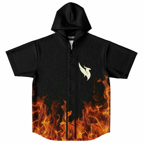 Illenium Black Flaming Phoenix Rave Hooded Baseball Jersey