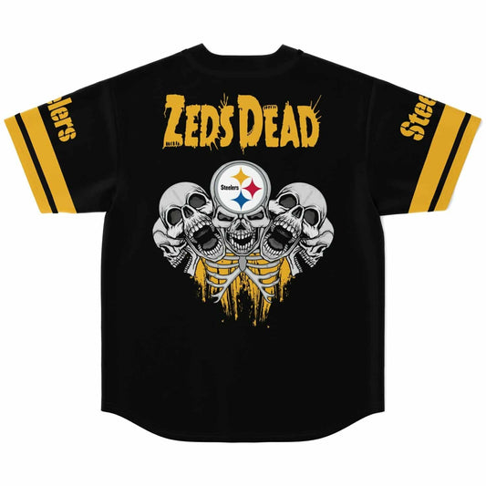 Zeds Dead Black Pittsburgh Steelers Rave Baseball Jersey