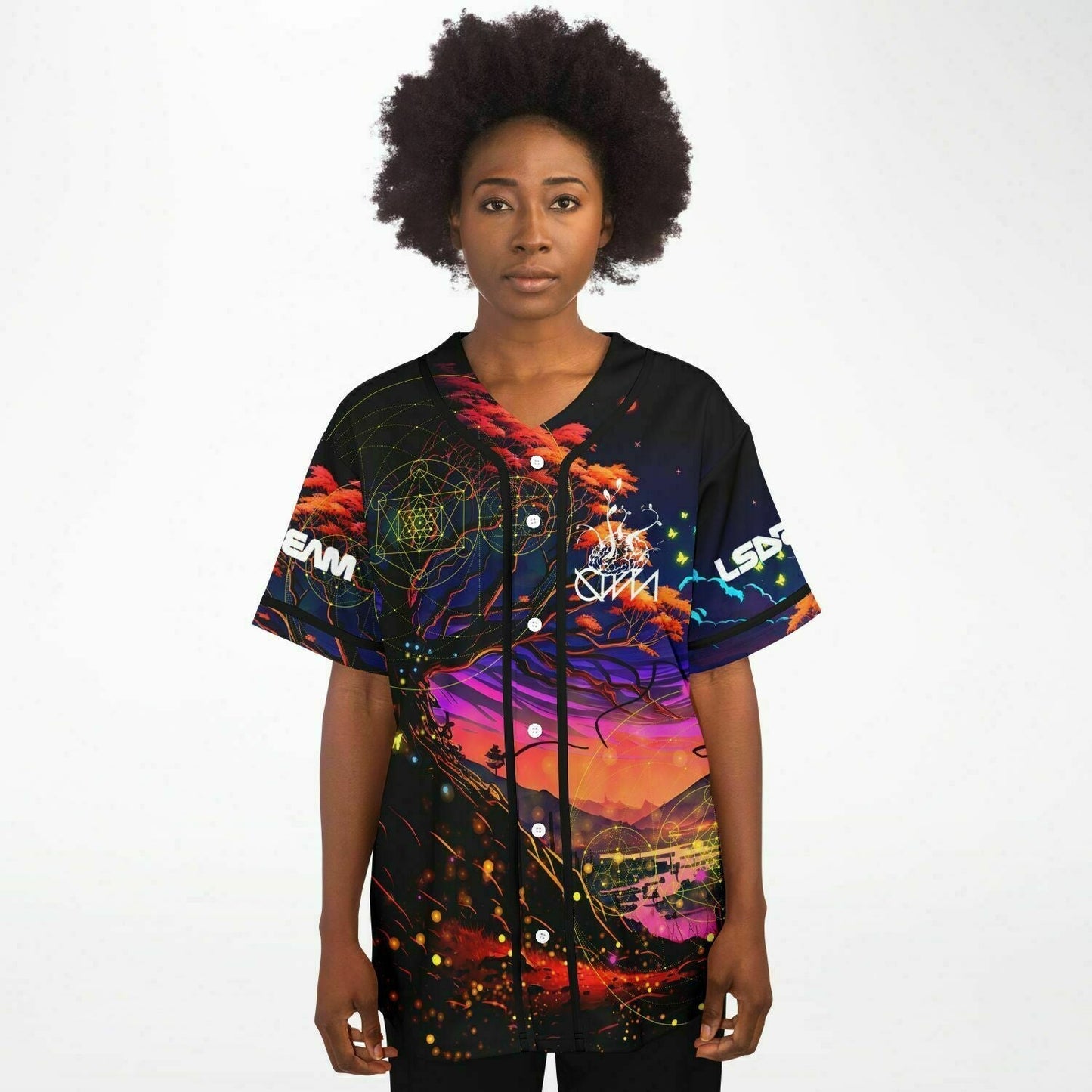 Deep Purple Psychedelic Dreamscape Rave Baseball Jersey