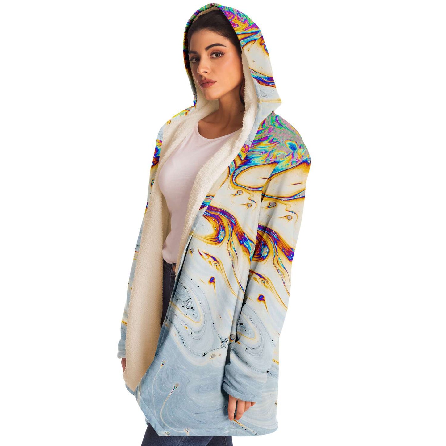 Cream Iridescent Soap Rave Cloak