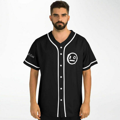 i_o Black Hand Drawn Rave Baseball Jersey