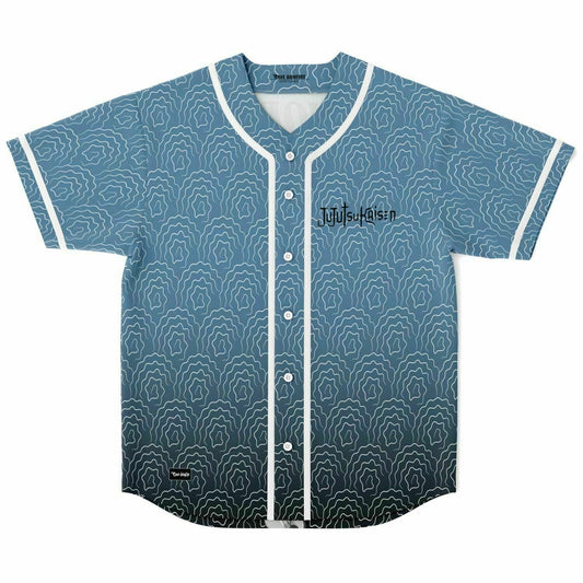 Steel Blue Abstract Topographic Rave Baseball Jersey