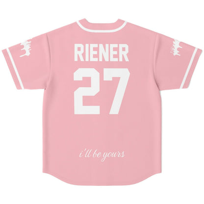 Soft Pink Minimal Team Rave Baseball Jersey