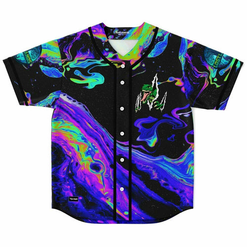 Black Psychedelic Liquid Rave Baseball Jersey