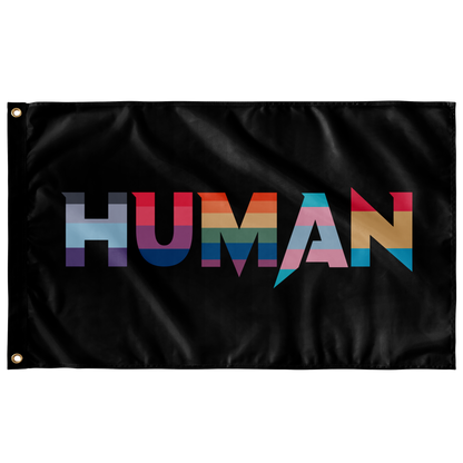 Black Word Human Rave Flag