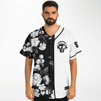 Masquerade Black White Split Rave Baseball Jersey