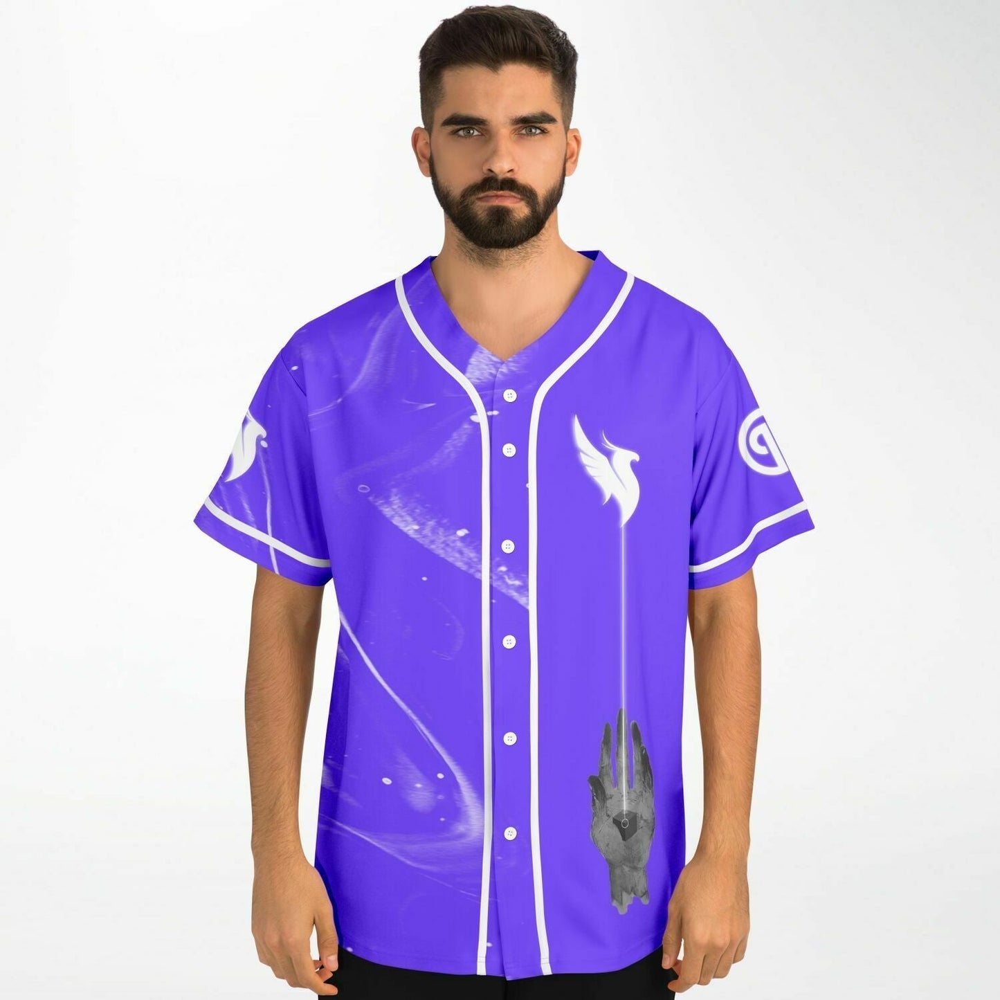 Bright Purple White Phoenix Rave Baseball Jersey