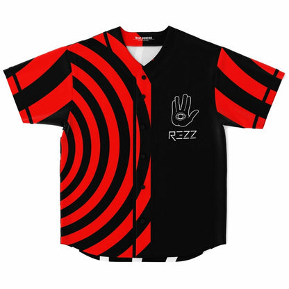 REZZ Red Split Half Rave Baseball Jersey