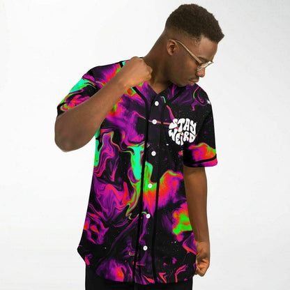 Black Liquid Rave Baseball Jersey