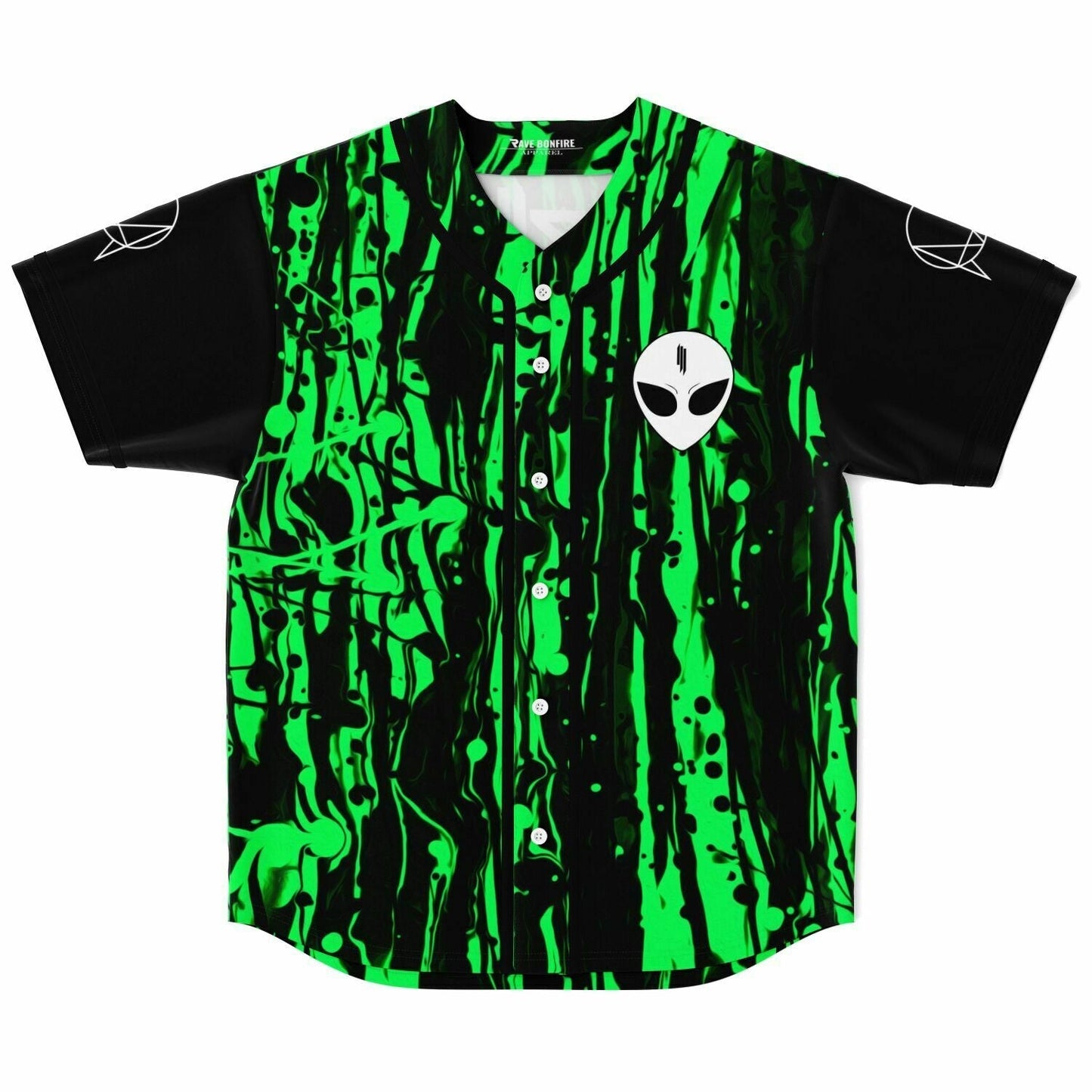 Skrillex Black Neon Green Rave Baseball Jersey