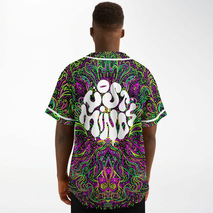 Black Dense Symmetrical Rave Baseball Jersey