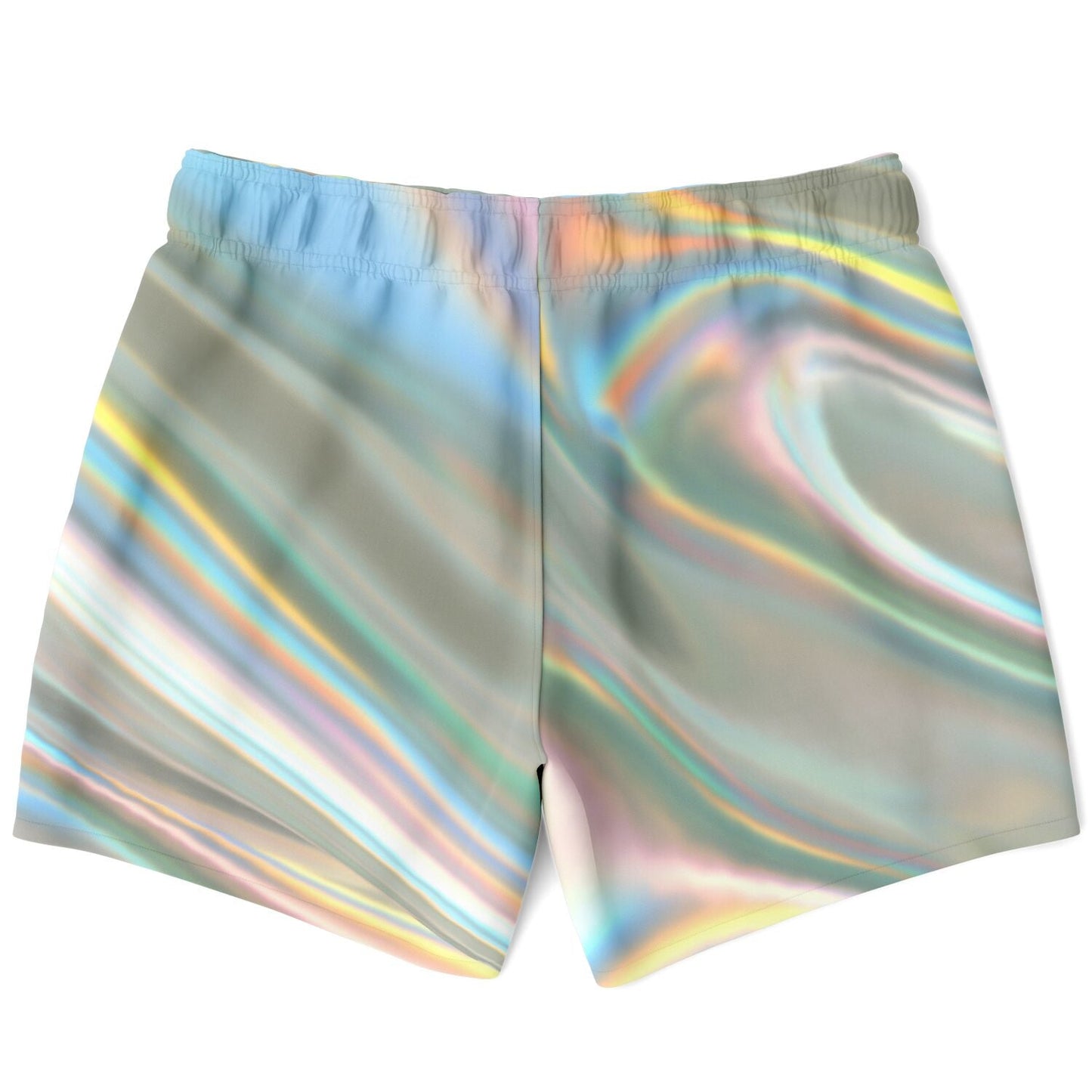 Pastel Iridescent Smooth Holographic Rave Swim Trunks