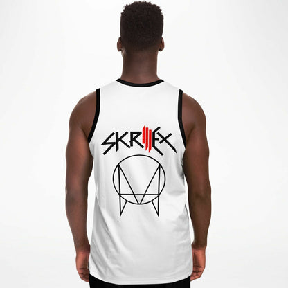 Skrillex White Body Slashed Lines Rave Basketball Jersey