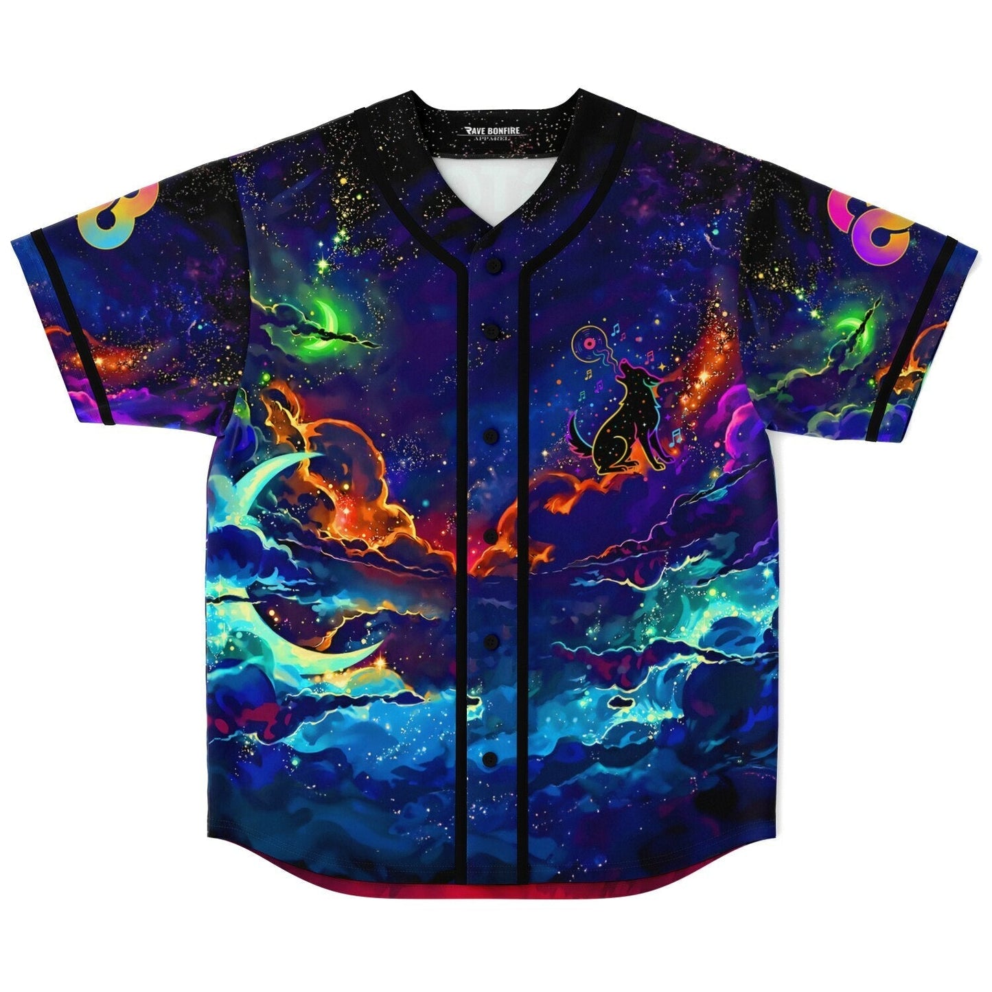 Deep Cosmic Vibrant Galaxy Rave Baseball Jersey