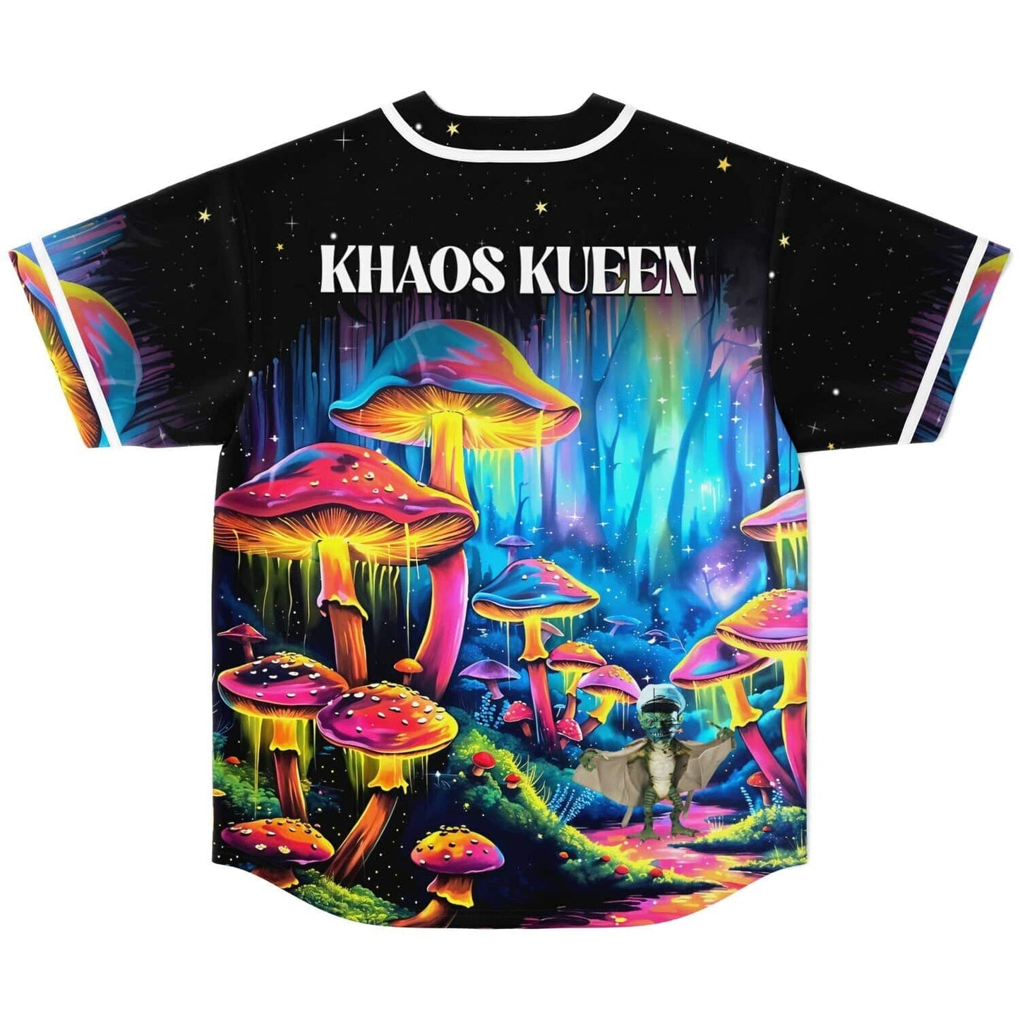 Black Night Glowing Bioluminescent Rave Baseball Jersey