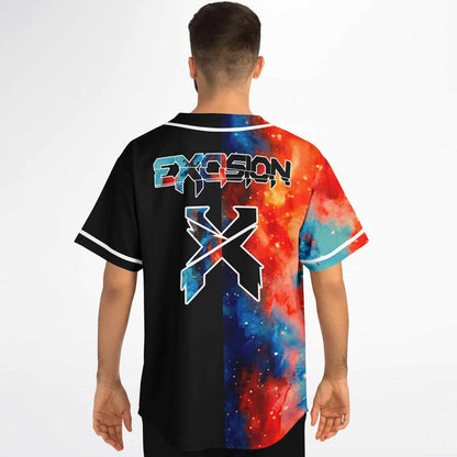 Excision Black Split Panel Galaxy Rave Baseball Jersey