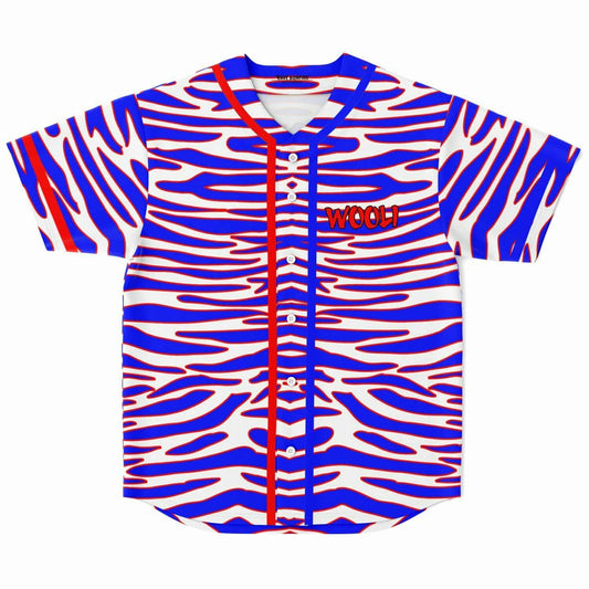 Wooli Royal Blue White Zebra Rave Baseball Jersey