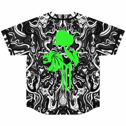 Black Liquid Marbled Rave Baseball Jersey