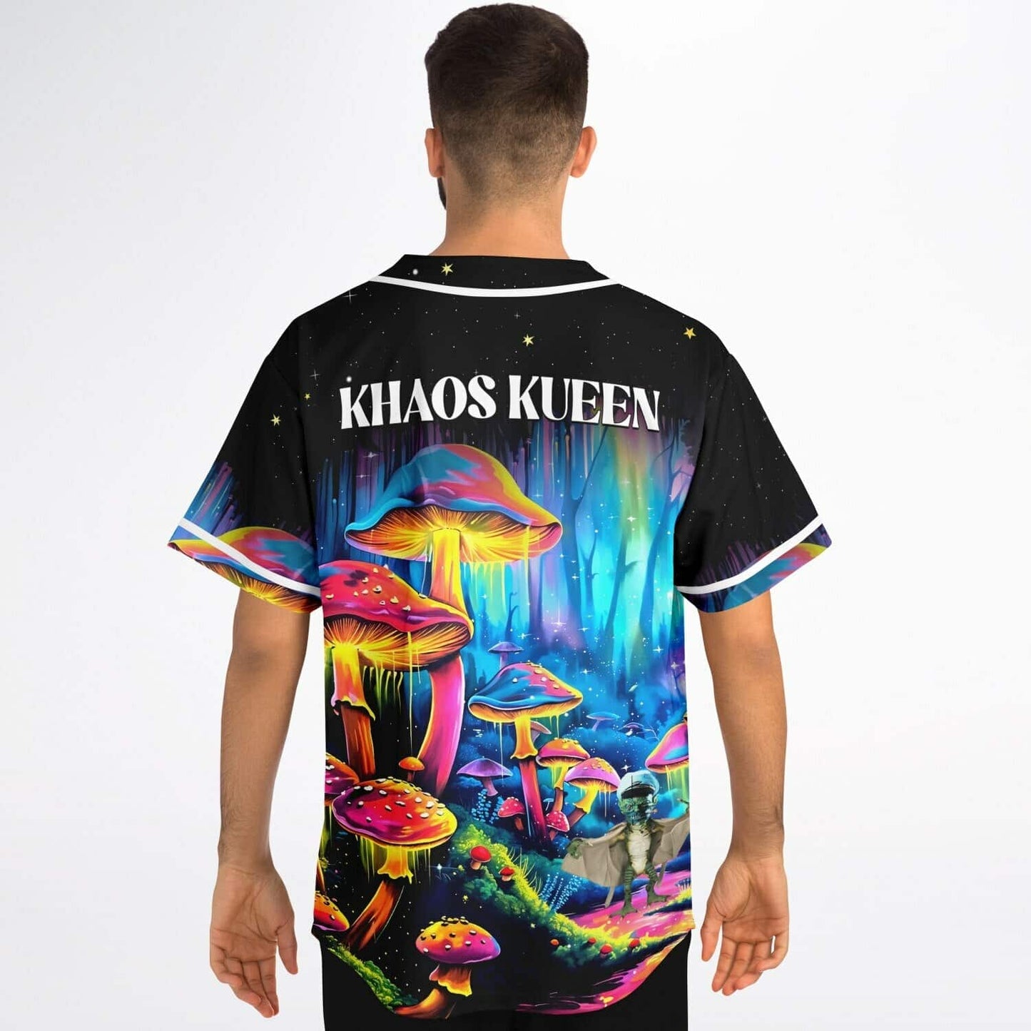 Black Night Glowing Bioluminescent Rave Baseball Jersey