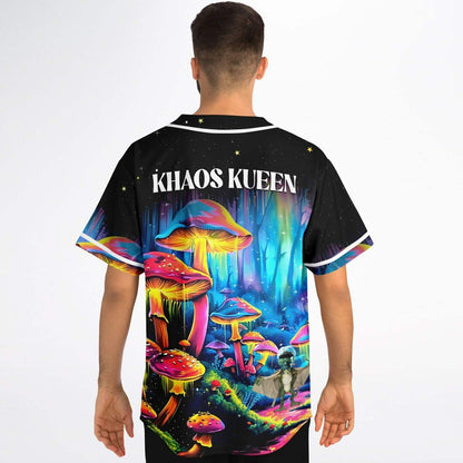 Black Night Glowing Bioluminescent Rave Baseball Jersey