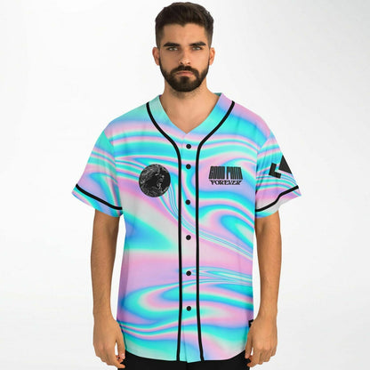 Pastel Holographic Swirling Marble Rave Baseball Jersey