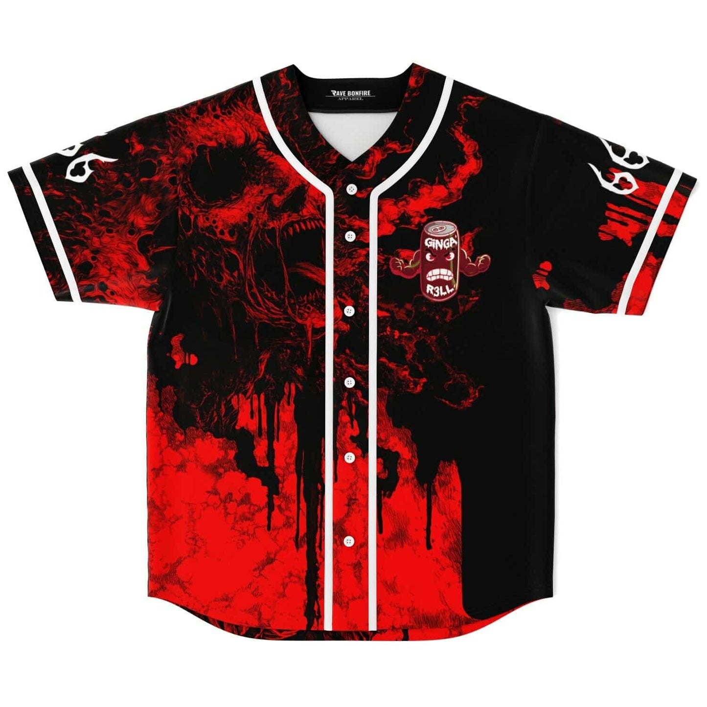 Black Blood Horror Kaiju Rave Baseball Jersey