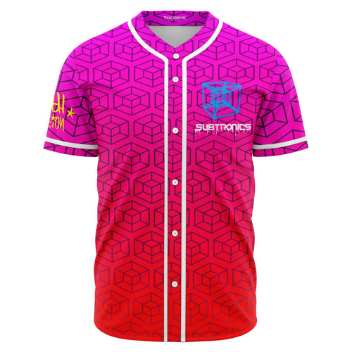 Subtronics Magenta Geometric 3D Rave Baseball Jersey