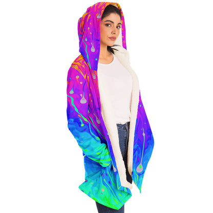 Rainbow acid trip hooded cloak