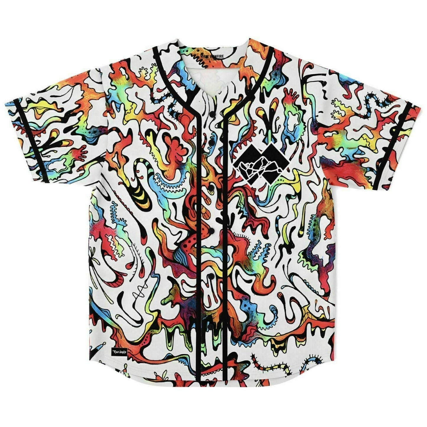 John Summit White Abstract Drippy Rave Baseball Jersey