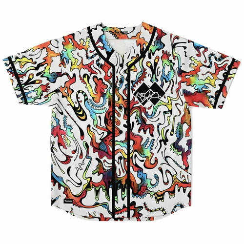 John Summit White Abstract Drippy Rave Baseball Jersey