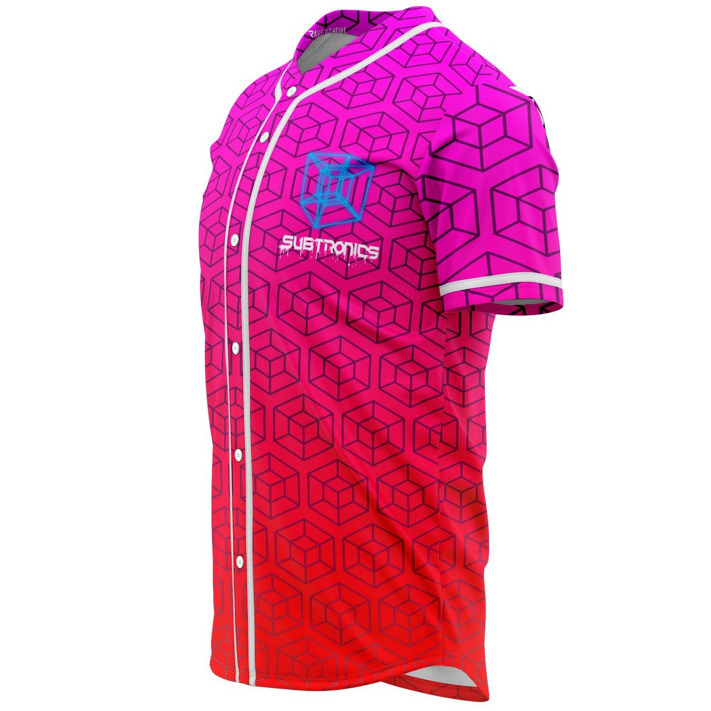 Subtronics Magenta Geometric 3D Rave Baseball Jersey