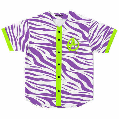 Purple White Zebra Rave Baseball Jersey