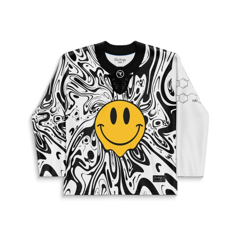 Black White Large Acid Rave Hockey Jersey