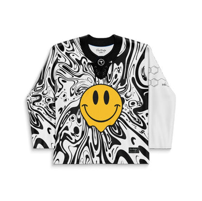 Black White Large Acid Rave Hockey Jersey