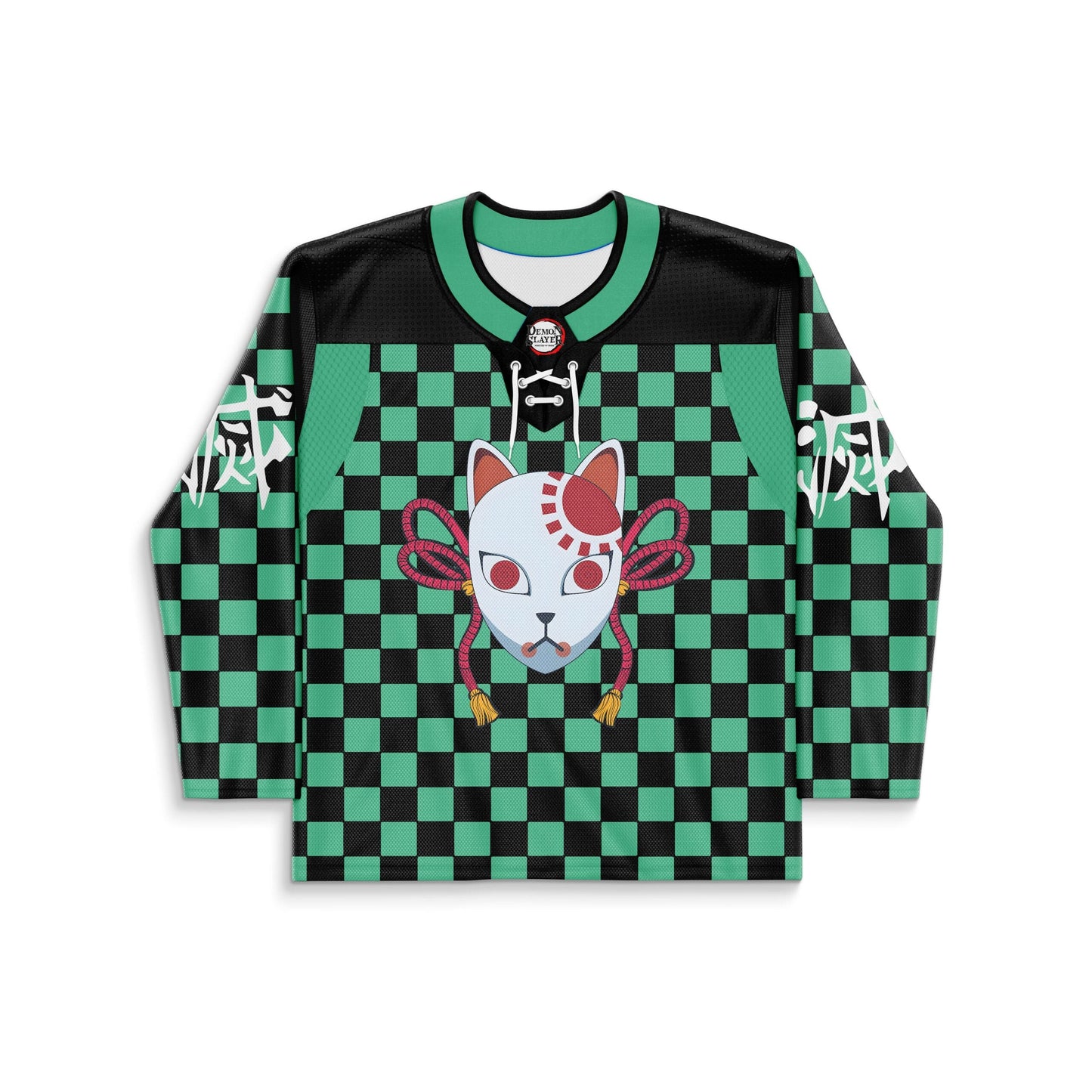 Green Black Japanese Fox Rave Hockey Jersey