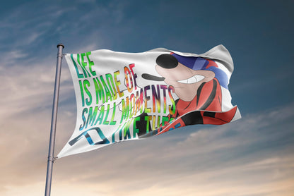 White Cartoon Dog Rave Flag