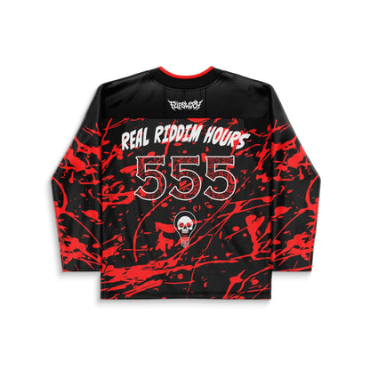 Flipswitch Black Red Screaming Skull Rave Hockey Jersey