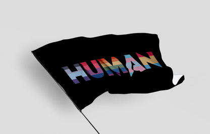 Black Word Human Rave Flag